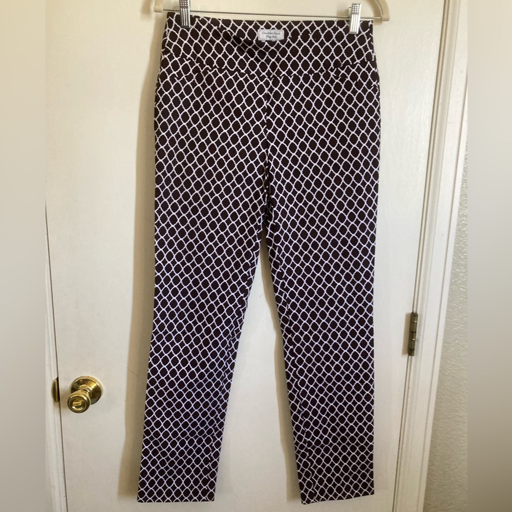 *Charter Club Pant Shop Classic Fit Brown & White Patterned Size 6 Pants #RW